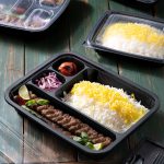 سایز ظرف یکبار مصرف پنج خانه کد 405
